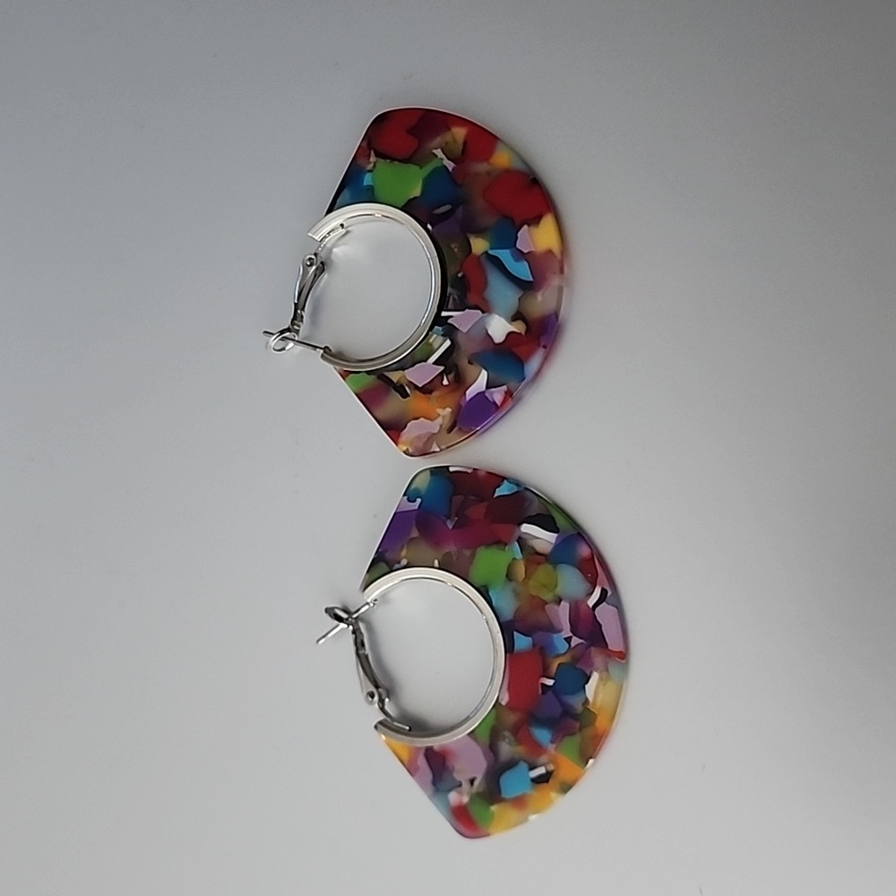 GEOMETRIC Funfetti ACRYLIC EARRINGS Fun And Whimsy